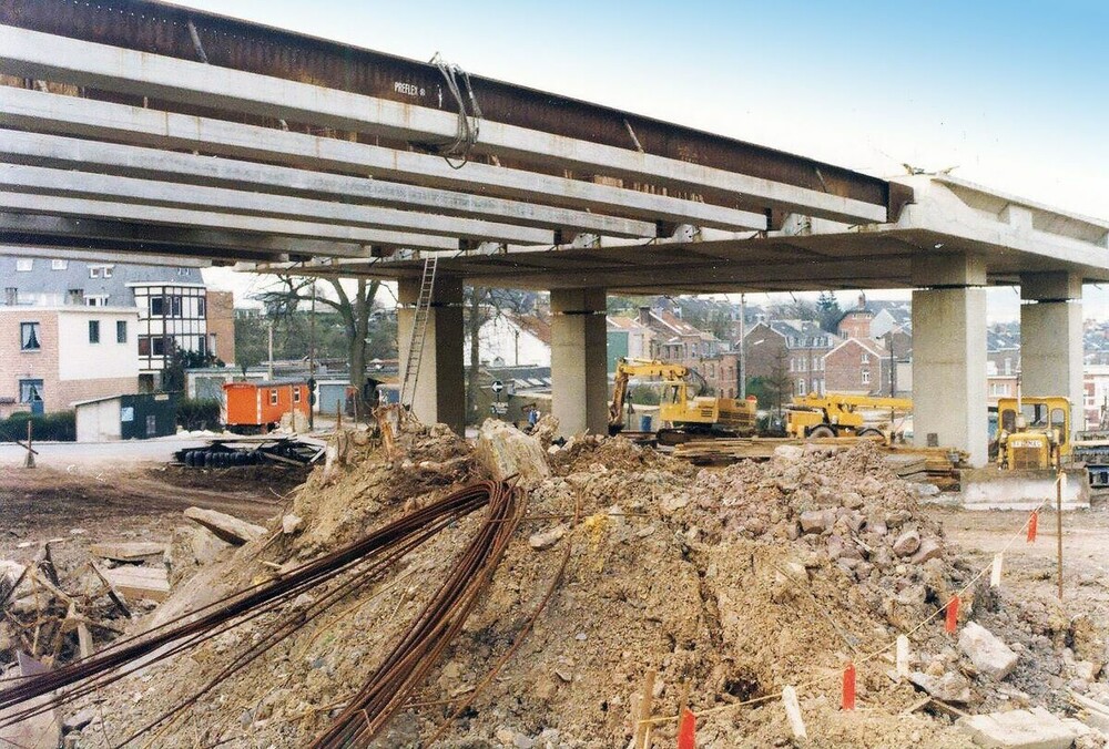 Autoroute Construction du pont Vue du haut de la r. des Etangs